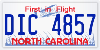 NC license plate DIC4857
