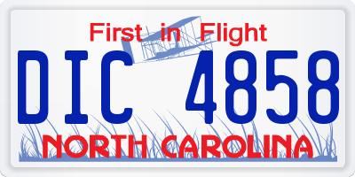 NC license plate DIC4858