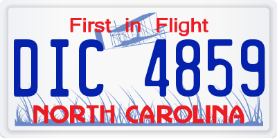 NC license plate DIC4859