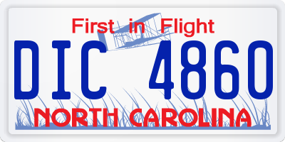 NC license plate DIC4860