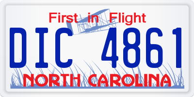 NC license plate DIC4861