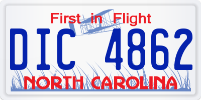 NC license plate DIC4862
