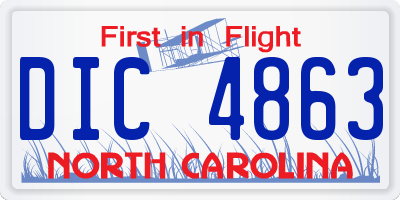 NC license plate DIC4863