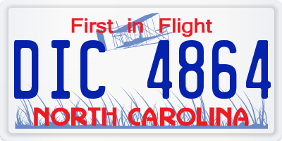 NC license plate DIC4864