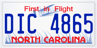 NC license plate DIC4865