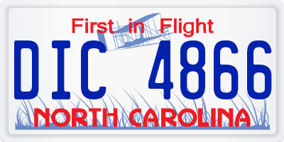 NC license plate DIC4866
