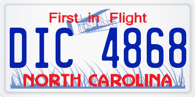 NC license plate DIC4868