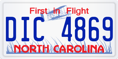 NC license plate DIC4869