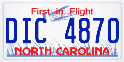NC license plate DIC4870