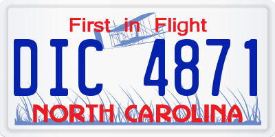 NC license plate DIC4871