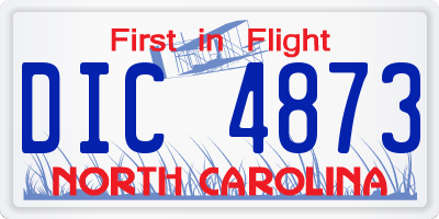 NC license plate DIC4873