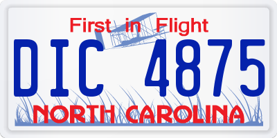 NC license plate DIC4875