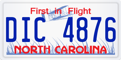 NC license plate DIC4876