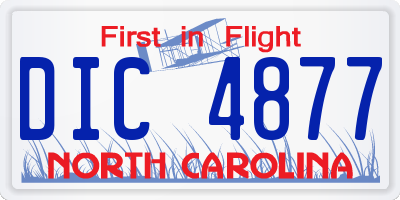 NC license plate DIC4877