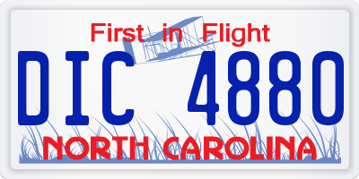 NC license plate DIC4880
