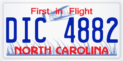 NC license plate DIC4882