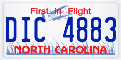 NC license plate DIC4883