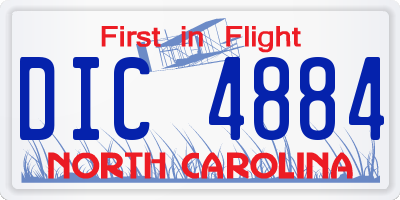 NC license plate DIC4884
