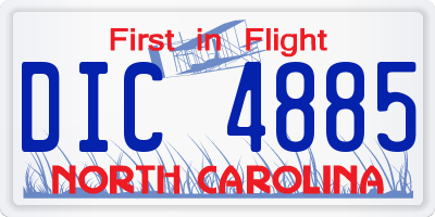 NC license plate DIC4885