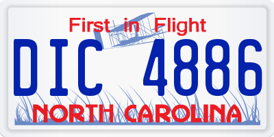 NC license plate DIC4886