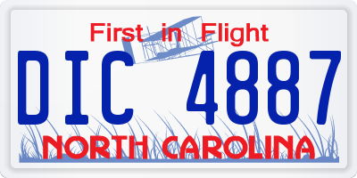 NC license plate DIC4887