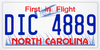 NC license plate DIC4889