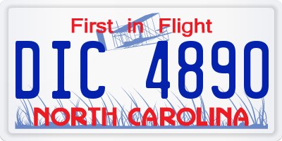 NC license plate DIC4890
