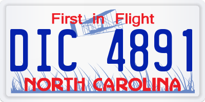 NC license plate DIC4891