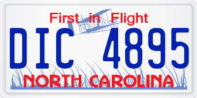 NC license plate DIC4895