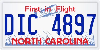 NC license plate DIC4897