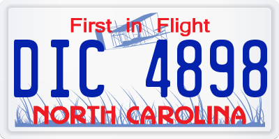 NC license plate DIC4898