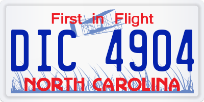 NC license plate DIC4904