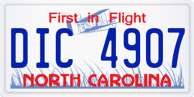 NC license plate DIC4907