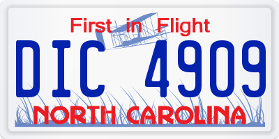NC license plate DIC4909