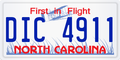 NC license plate DIC4911