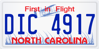 NC license plate DIC4917