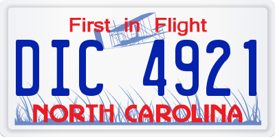 NC license plate DIC4921