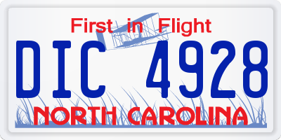 NC license plate DIC4928