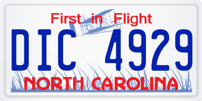 NC license plate DIC4929