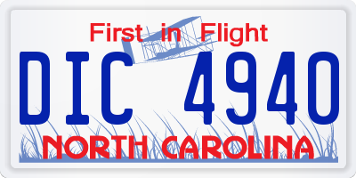 NC license plate DIC4940