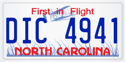 NC license plate DIC4941