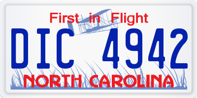 NC license plate DIC4942