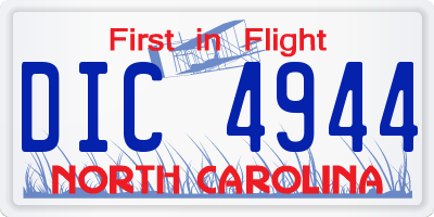 NC license plate DIC4944