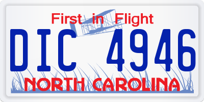 NC license plate DIC4946