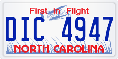 NC license plate DIC4947