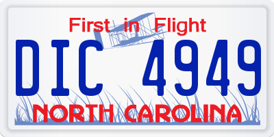NC license plate DIC4949