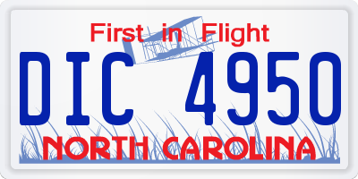 NC license plate DIC4950