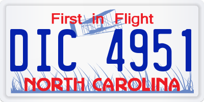NC license plate DIC4951