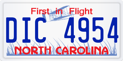 NC license plate DIC4954