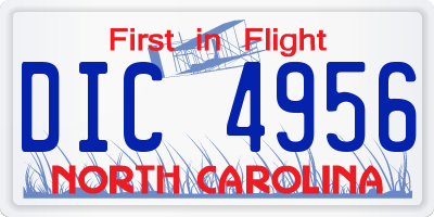 NC license plate DIC4956